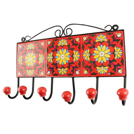 Yellow Sunflower Ceramic Tile Hook